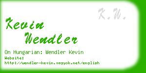 kevin wendler business card